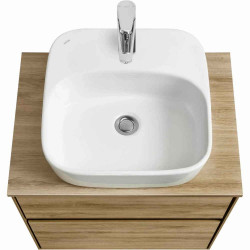 Тумба с раковиной и столешницей Aquaton Либерти 60/Одри Soft 42, 2 ящика, дуб эльвезия
