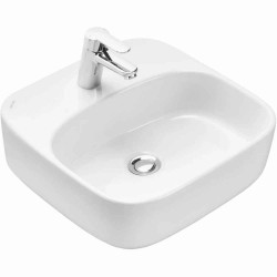 Тумба с раковиной и столешницей Aquaton Либерти 75/Одри Soft 42, 2 ящика,белая столешница, дуб эльвезия